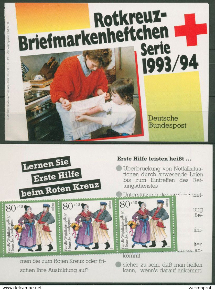 Bund Rotes Kreuz 1993 Trachten Markenheftchen MH 16 (1696) Postfrisch (C99891) - Autres & Non Classés