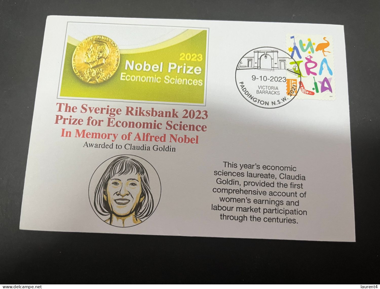 4-5-2024 (4 Z 7) 2023 Nobel Prizes Laureates (1 Cover) Econmic Science Prize - Nobelprijs
