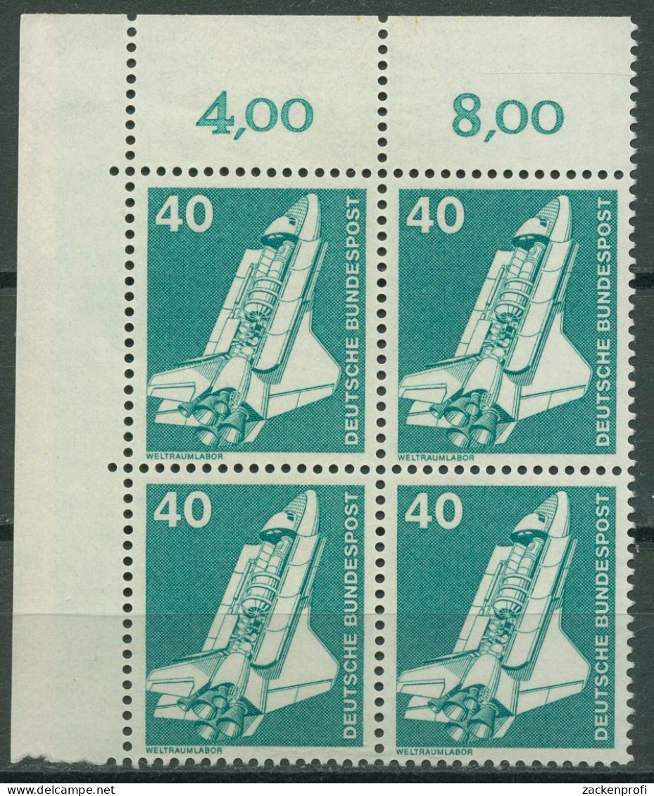 Bund Bogenmarken 1975 Industrie & Technik 850 4er-Block Ecke 1 Postfrisch - Neufs