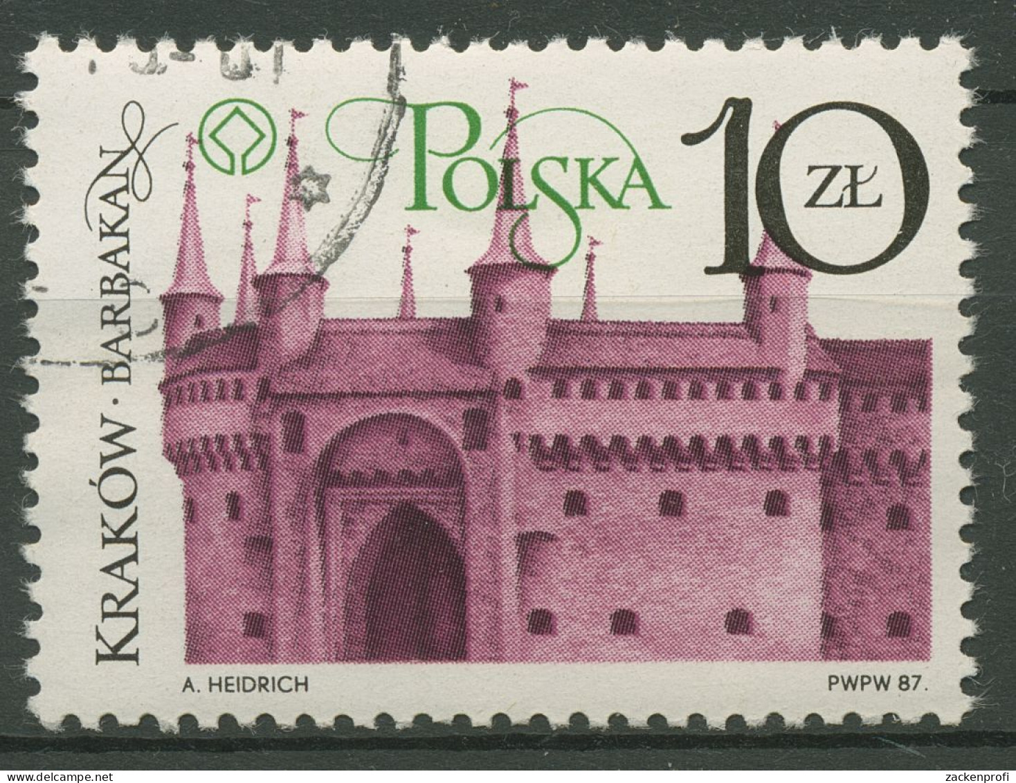 Polen 1987 Krakauer Baudenkmäler Barbakan 3103 Gestempelt - Used Stamps