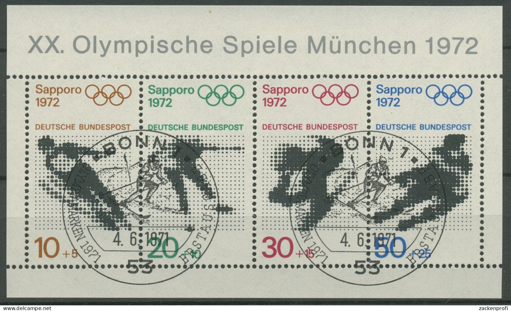 Bund 1971 Olympische Spiele München Block 6 ESST Bonn Gestempelt (C98615) - Autres & Non Classés