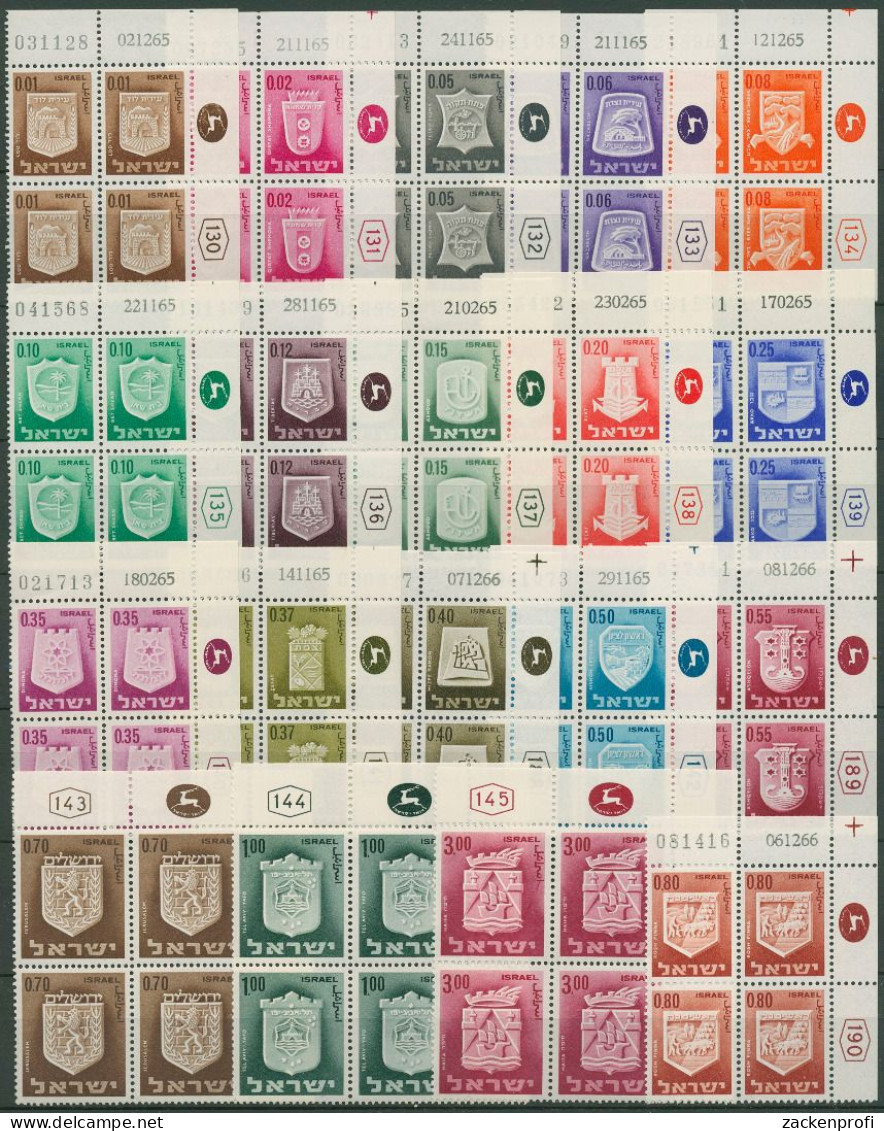 Israel 1965 Wappen 321/39 Plattenblock Postfrisch (C61558) - Ongebruikt (zonder Tabs)