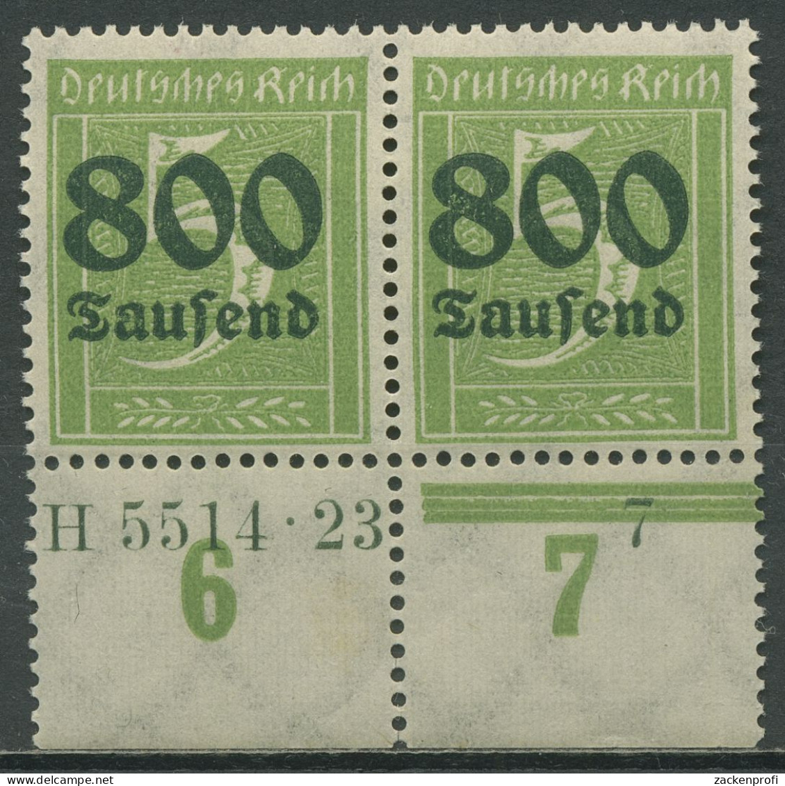 Deutsches Reich 1923 Freim. Mit Hausauftrags-Nr. 301 A HAN Postfrisch - Ungebraucht