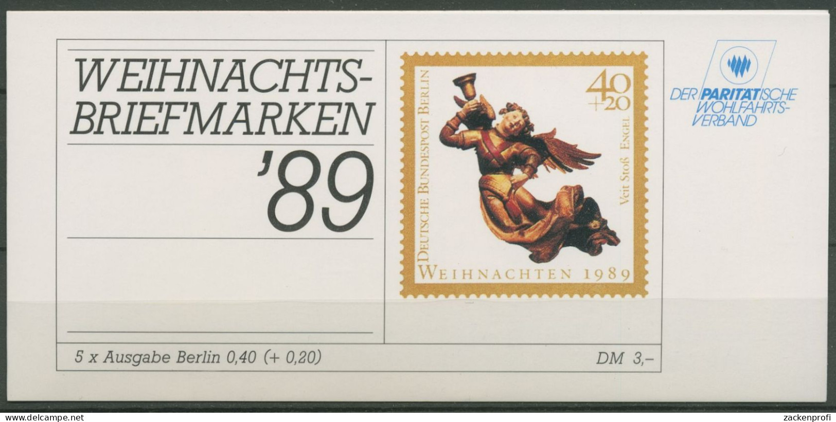 Berlin Der Paritätische DPW 1989 Weihnachten (858) MH W 7 Postfrisch (C60307) - Postzegelboekjes