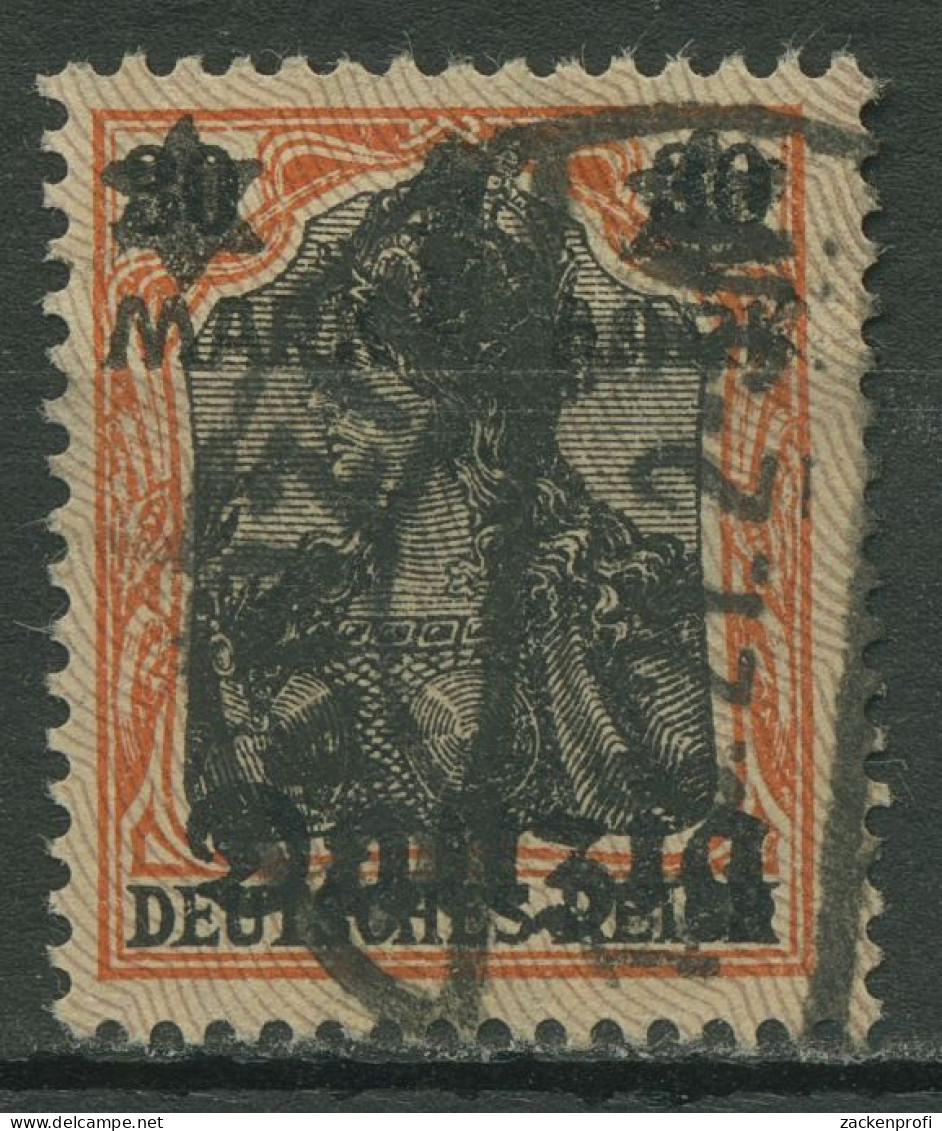 Danzig 1920 Germania Mit Netzunterdruck Spitzen Nach Oben 41 I Gestempelt - Gebraucht