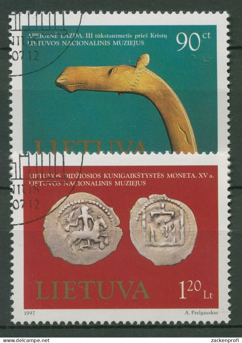 Litauen 1997 Museumsgegenstände Ritualstab Münzen 645/46 Gestempelt - Lithuania