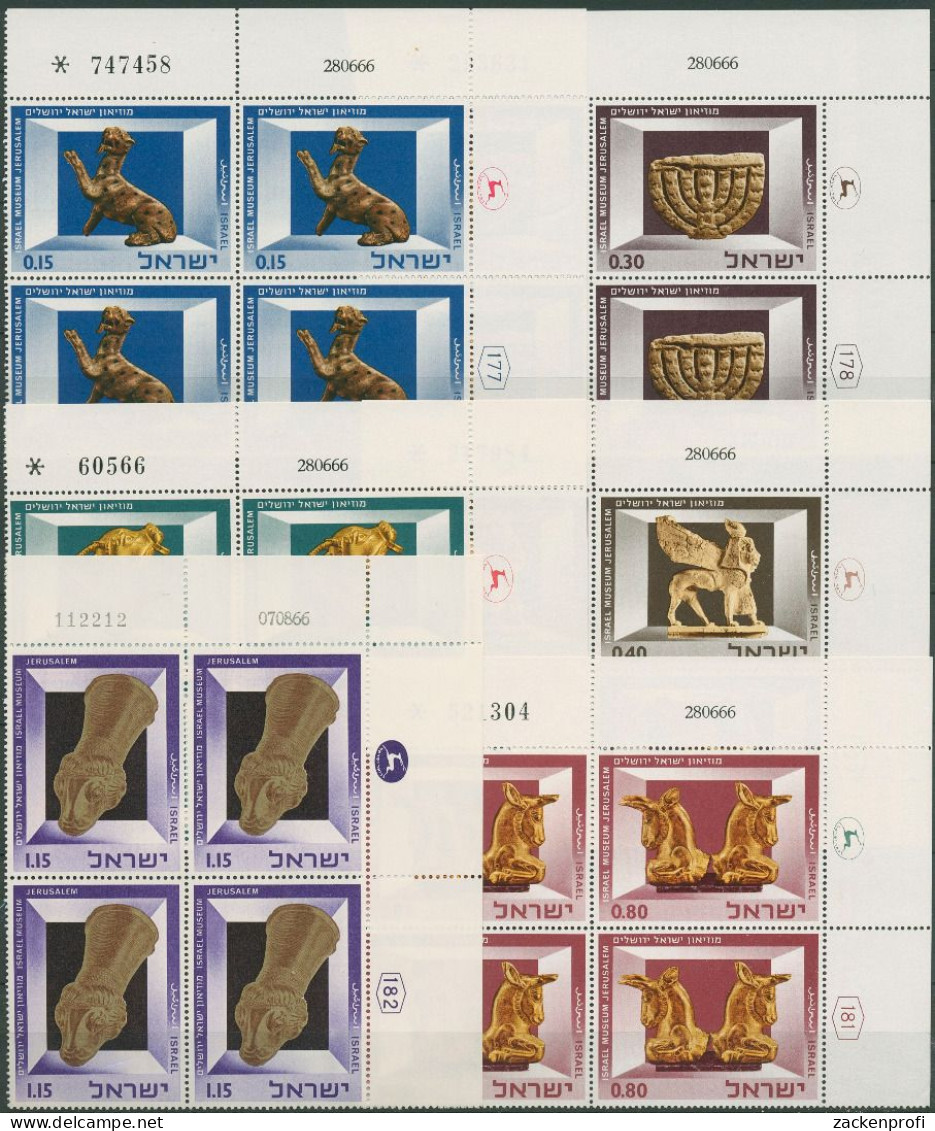 Israel 1966 Museum, Kunstgegenstände 371/76 Plattenblock Postfrisch (C61571) - Unused Stamps (without Tabs)