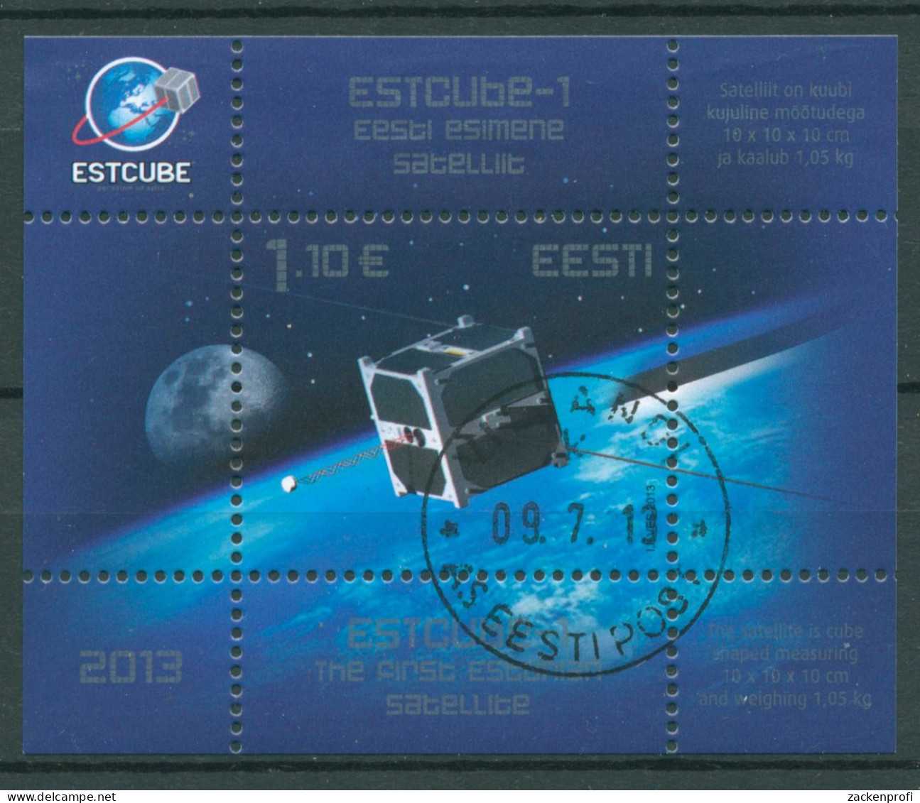 Estland 2013 1.estn. Satellit ESTCUBE-1 Block 35 Gestempelt (C63179) - Estonie