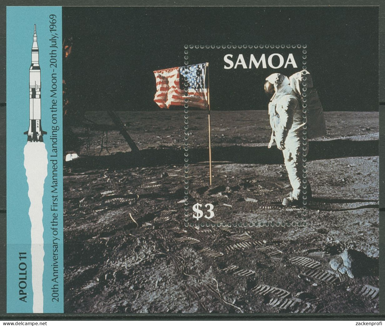 Samoa 1989 Raumfahrt 20 Jahre Mondlandung Block 46 Postfrisch (C40112) - Samoa