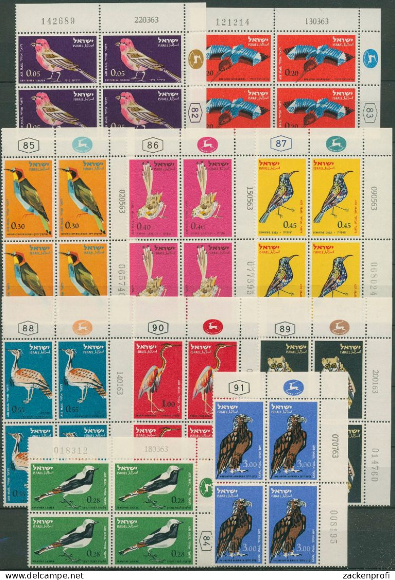 Israel 1963 Tiere Vögel 270/79 Plattenblock Postfrisch (C61538) - Unused Stamps (without Tabs)