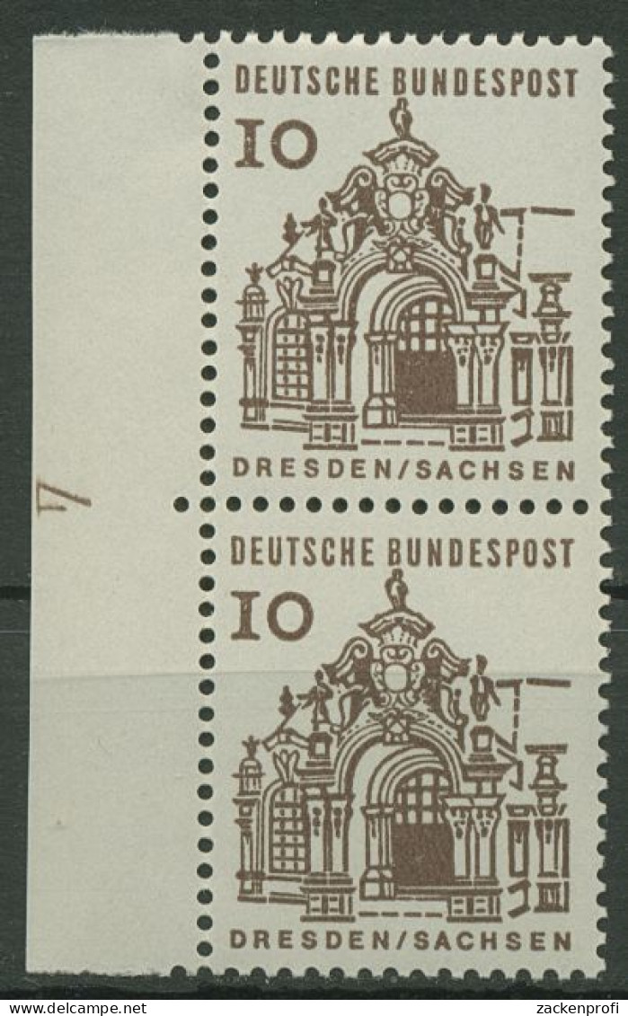 Bund 1964/65 Bauwerke Klein, Senkr. Paar Mit Druckerzeichen 454 DZ 4 Postfrisch - Neufs