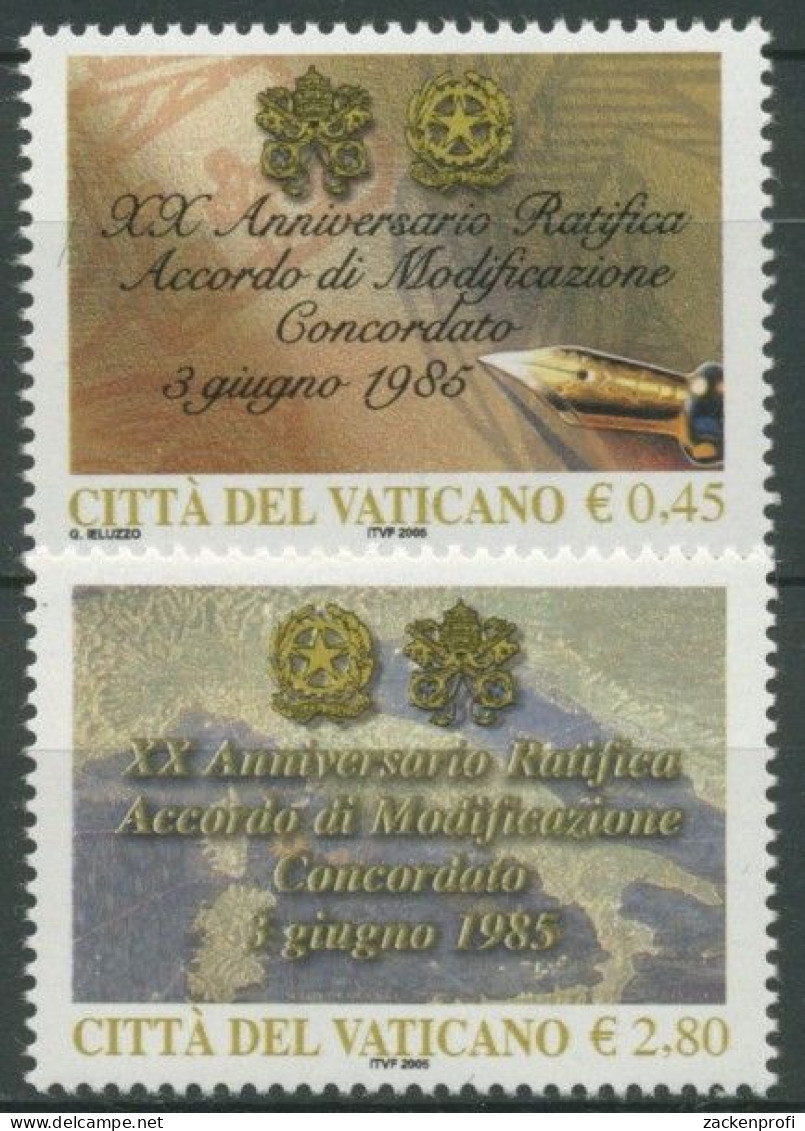 Vatikan 2005 20 Jahre Änderungsabkommen Mit Italien 1523/24 Postfrisch - Ongebruikt