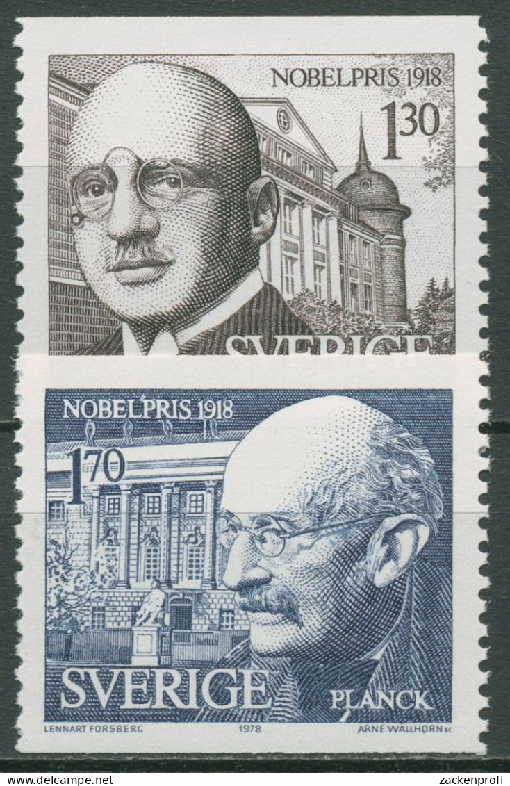 Schweden 1978 Nobelpreisträger Max Planck 1051/52 Postfrisch - Neufs