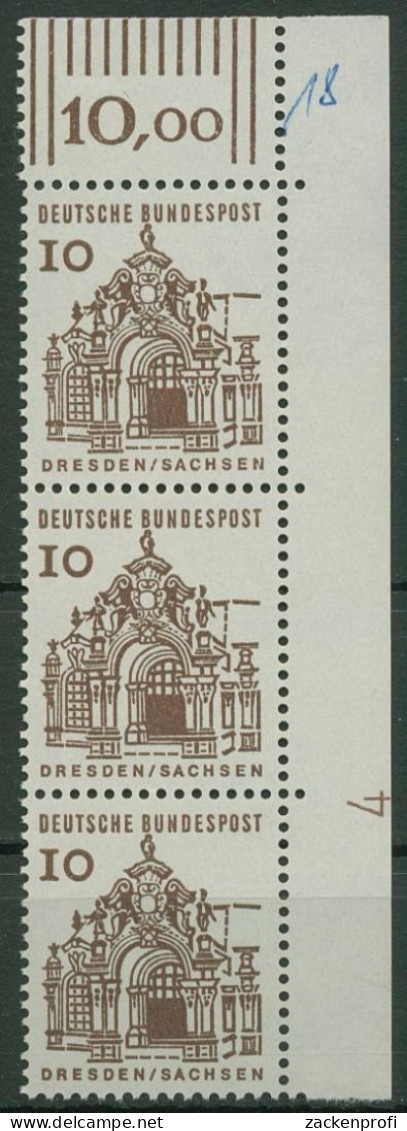 Bund 1964/65 Bauwerke Klein, Mit Druckerzeichen 454 Ecke 2 DZ 4 Postfrisch - Neufs