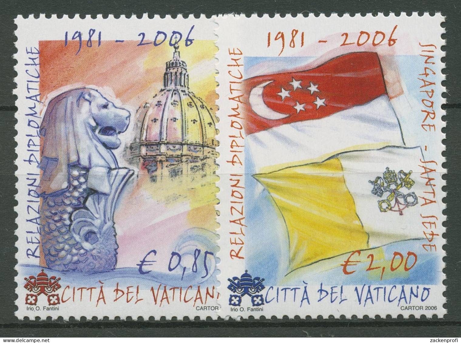 Vatikan 2006 Diplomatische Beziehungen Mit Singapur 1569/70 Postfrisch - Unused Stamps