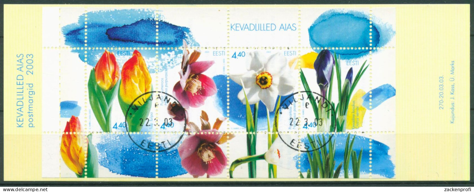 Estland 2003 Frühlingsblumen Markenheftchen MH 3 Gestempelt (C63203) - Estonia