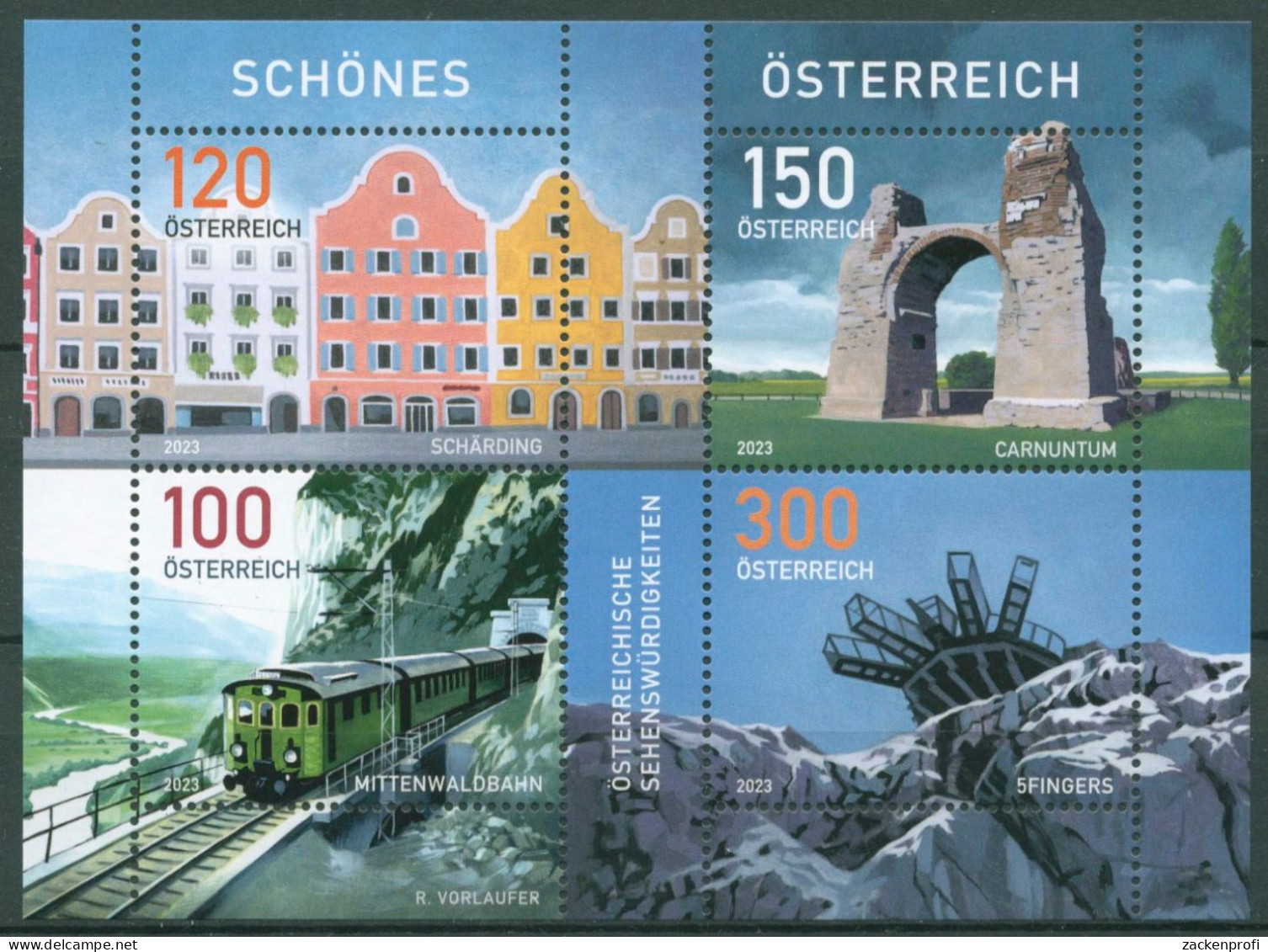 Österreich 2023 Sehenswürdigkeiten Block 143 Postfrisch (C63221) - Blocks & Sheetlets & Panes