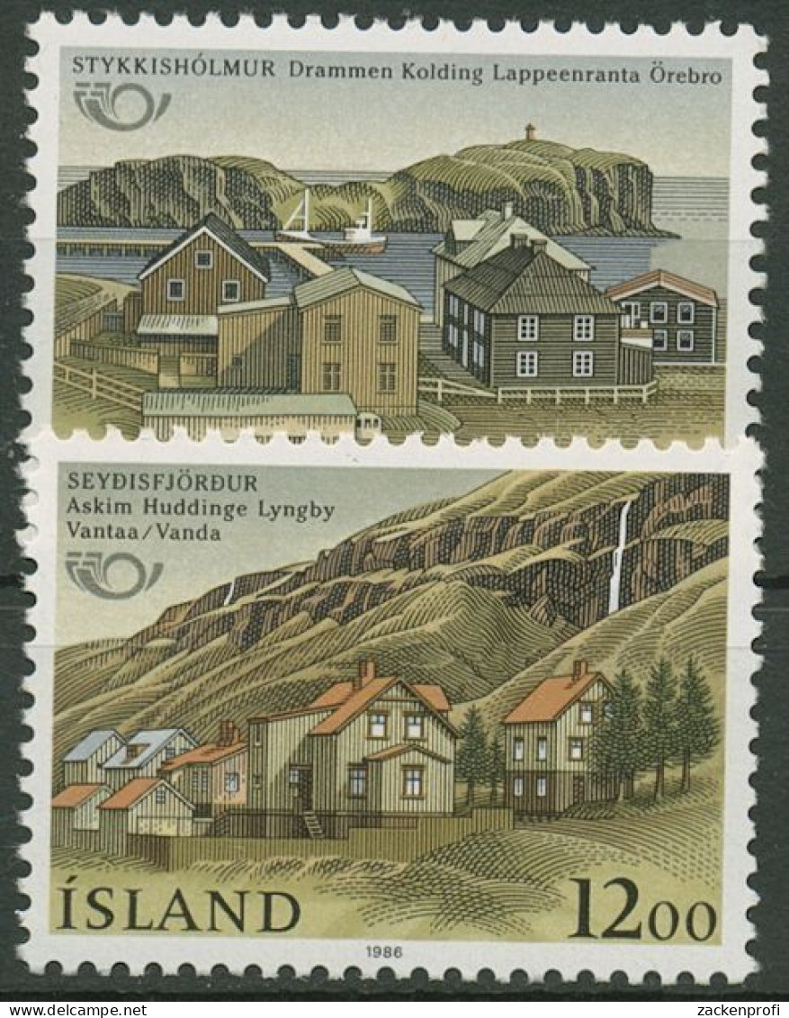 Island 1986 NORDEN Stadtansichten 650/51 Postfrisch - Unused Stamps