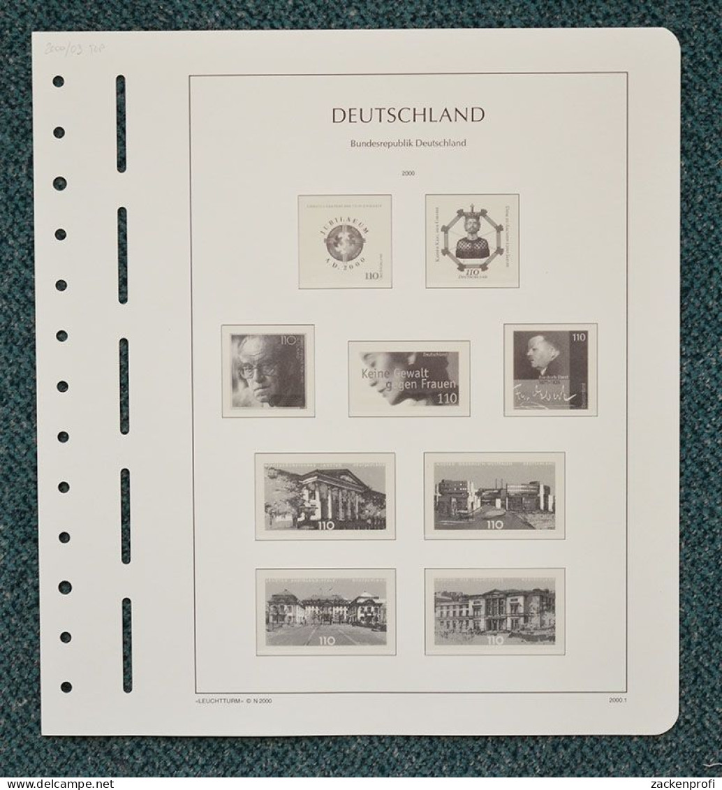 LEUCHTTURM Vordruckblätter Bund 2000/04 SF Gebraucht (Z2512) - Pre-printed Pages