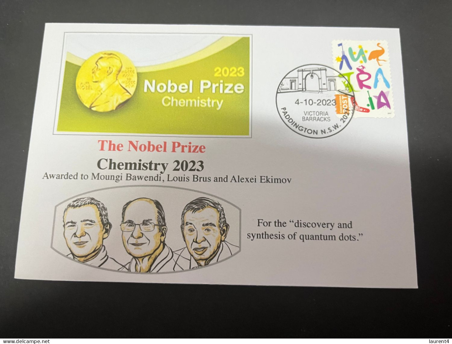 4-5-2024 (4 Z 7) 2023 Nobel Prizes Laureates (1 Cover) Chemistry Prize - Nobel Prize Laureates