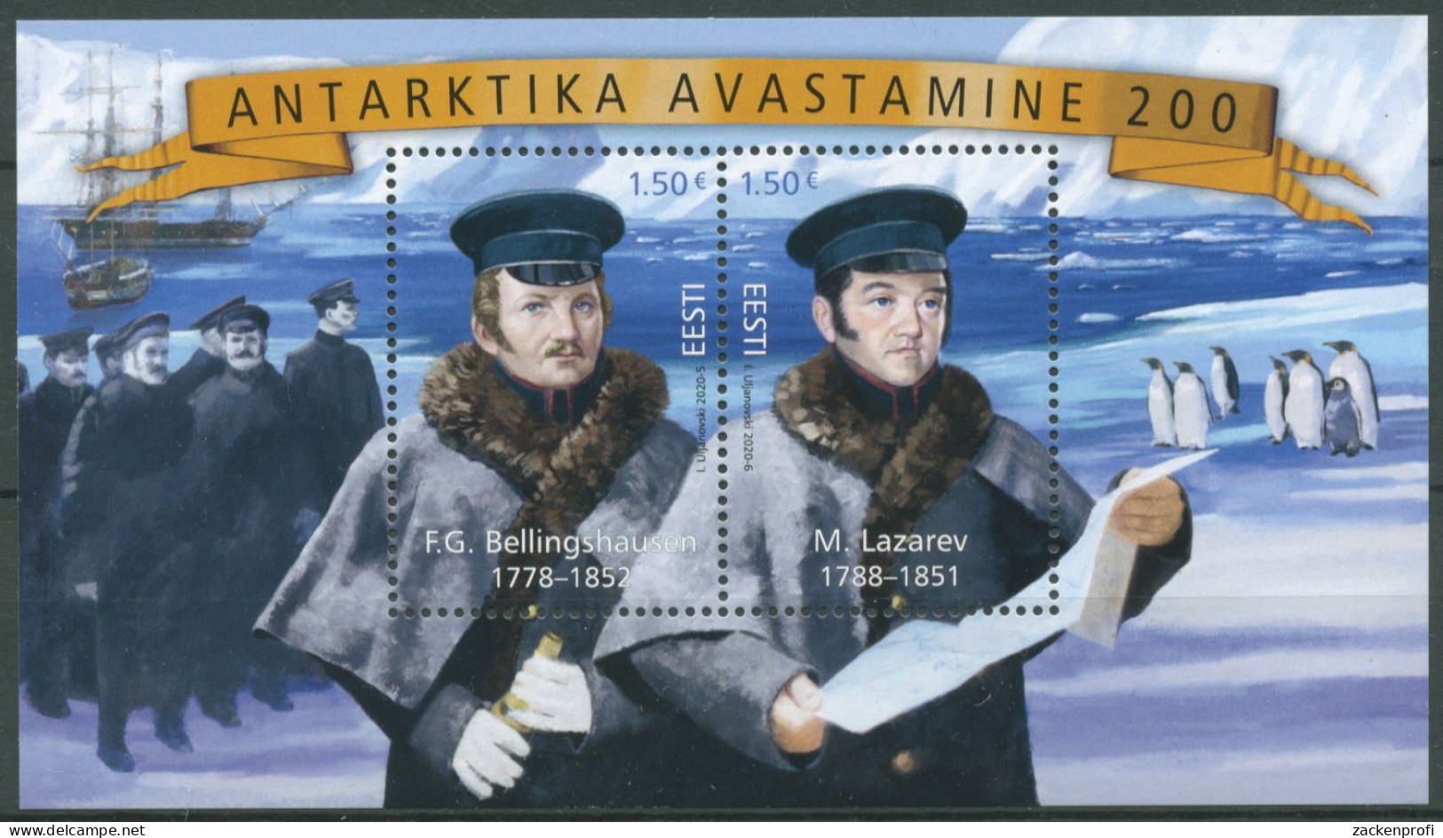 Estland 2020 Entdeckung Der Antarktis Block 49 Postfrisch (C63188) - Estland