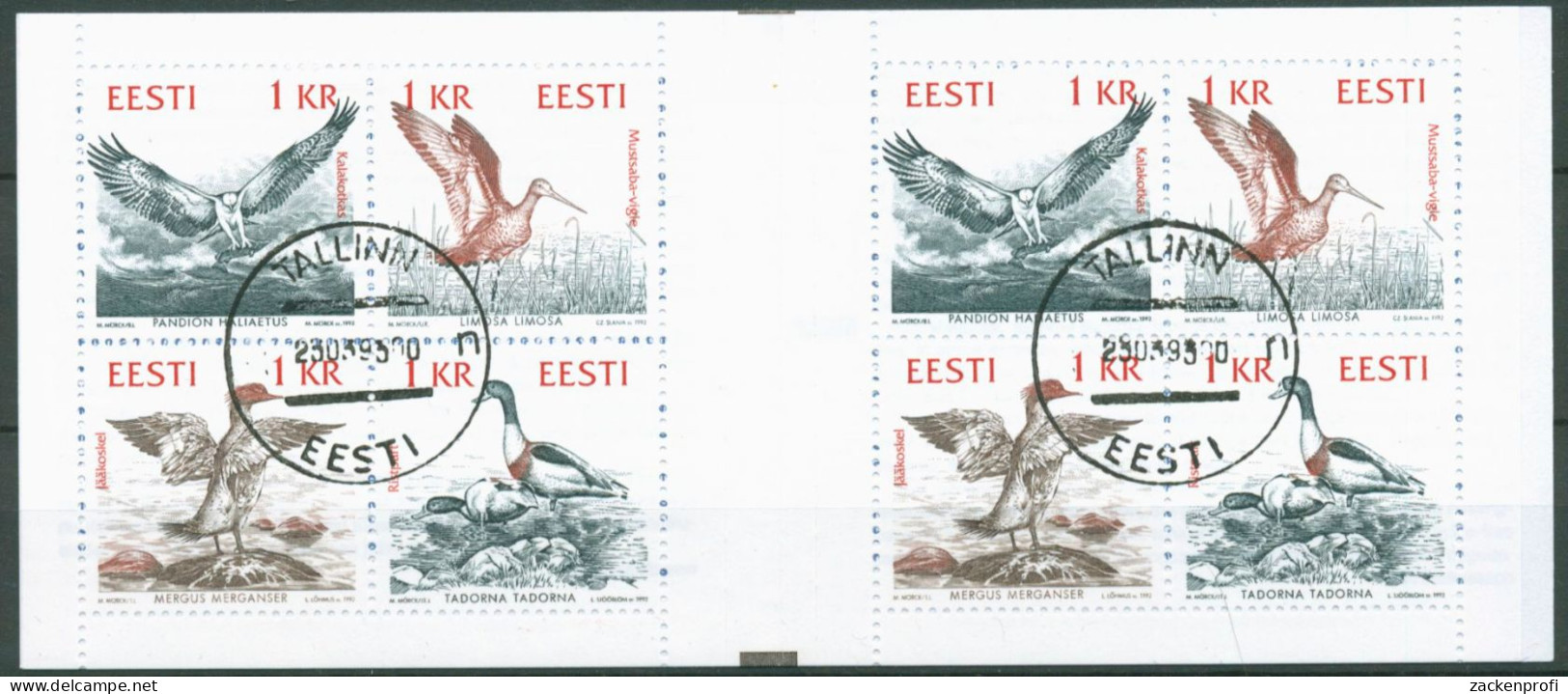 Estland 1992 Tiere Ostseeküste Vögel MH 1 Gestempelt (C63201) - Estonie