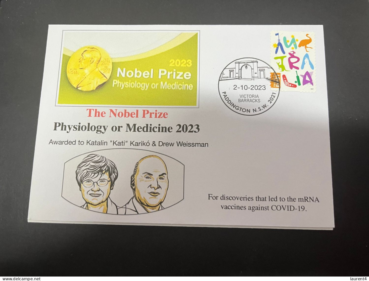 4-5-2024 (4 Z 7) 2023 Nobel Prizes Laureates (1 Cover) Physiology Or Medecine Prize - Nobelprijs