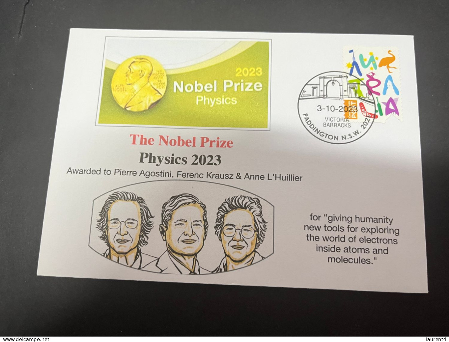 4-5-2024 (4 Z 7) 2023 Nobel Prizes Laureates (1 Cover) Physics Prize - Nobelprijs