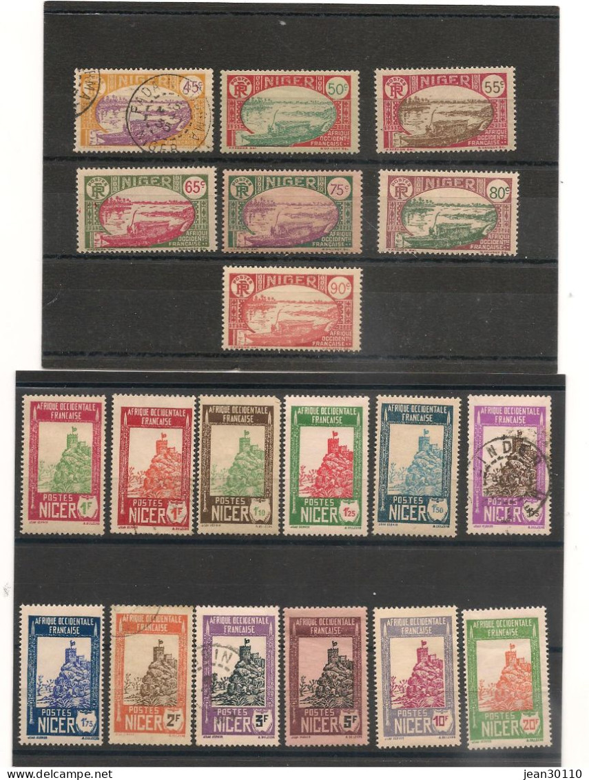 NIGER 1926/38 N° 25/52*et Oblitérés Cote : 49,00 € - Nuovi