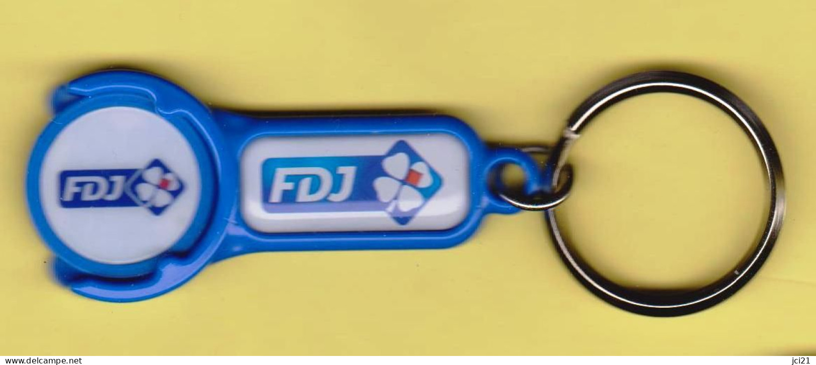 Jeton De Caddie Et Porte Jeton " FDJ " _Je012 - Trolley Token/Shopping Trolley Chip