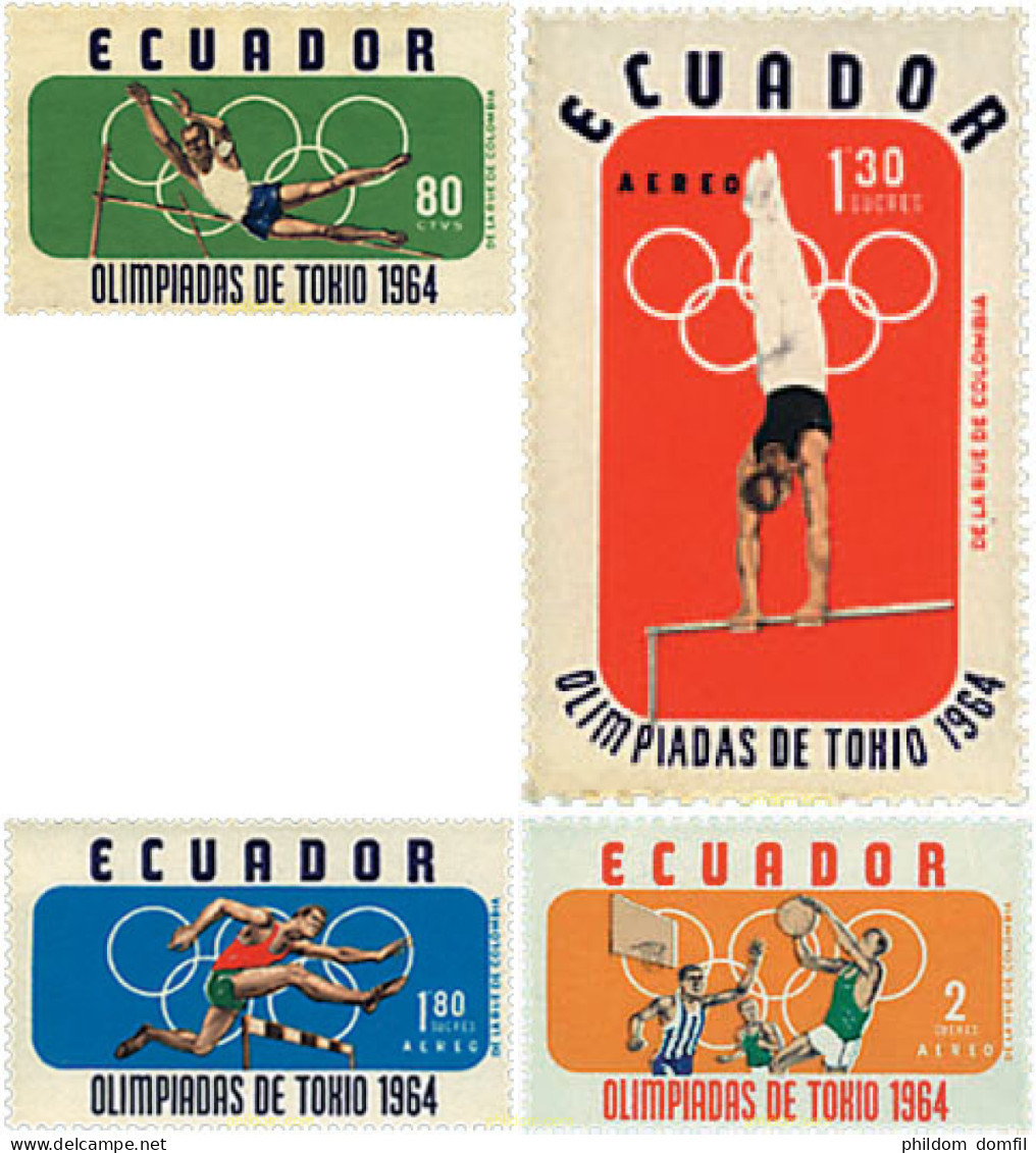 259639 HINGED ECUADOR 1964 18 JUEGOS OLIMPICOS VERANO TOKIO 1964 - Equateur