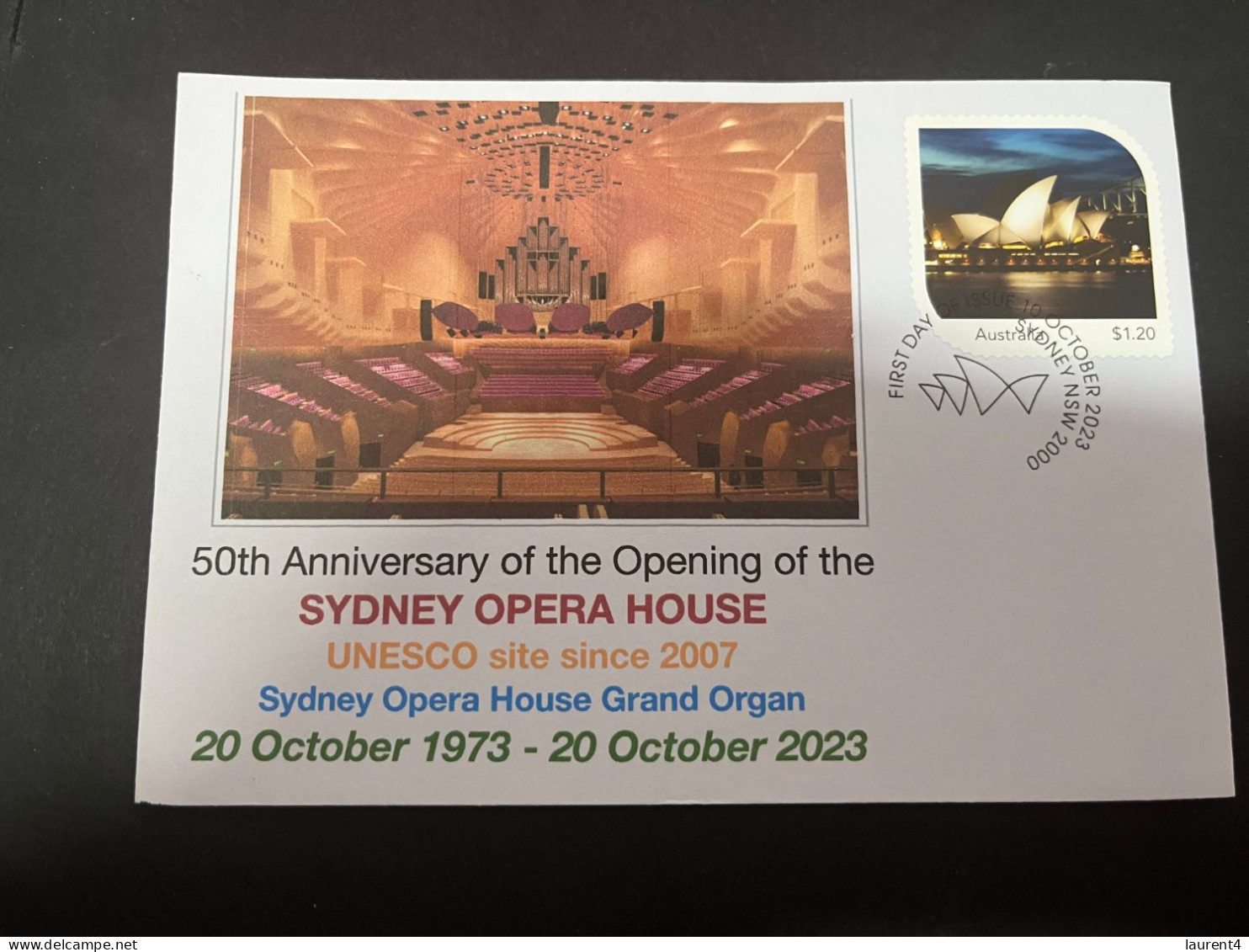4-5-2024 (4 Z 7) Sydney Opera House 50th Anniversary (20-10-2023) With Opera House Special Stamp & P/m - Andere & Zonder Classificatie