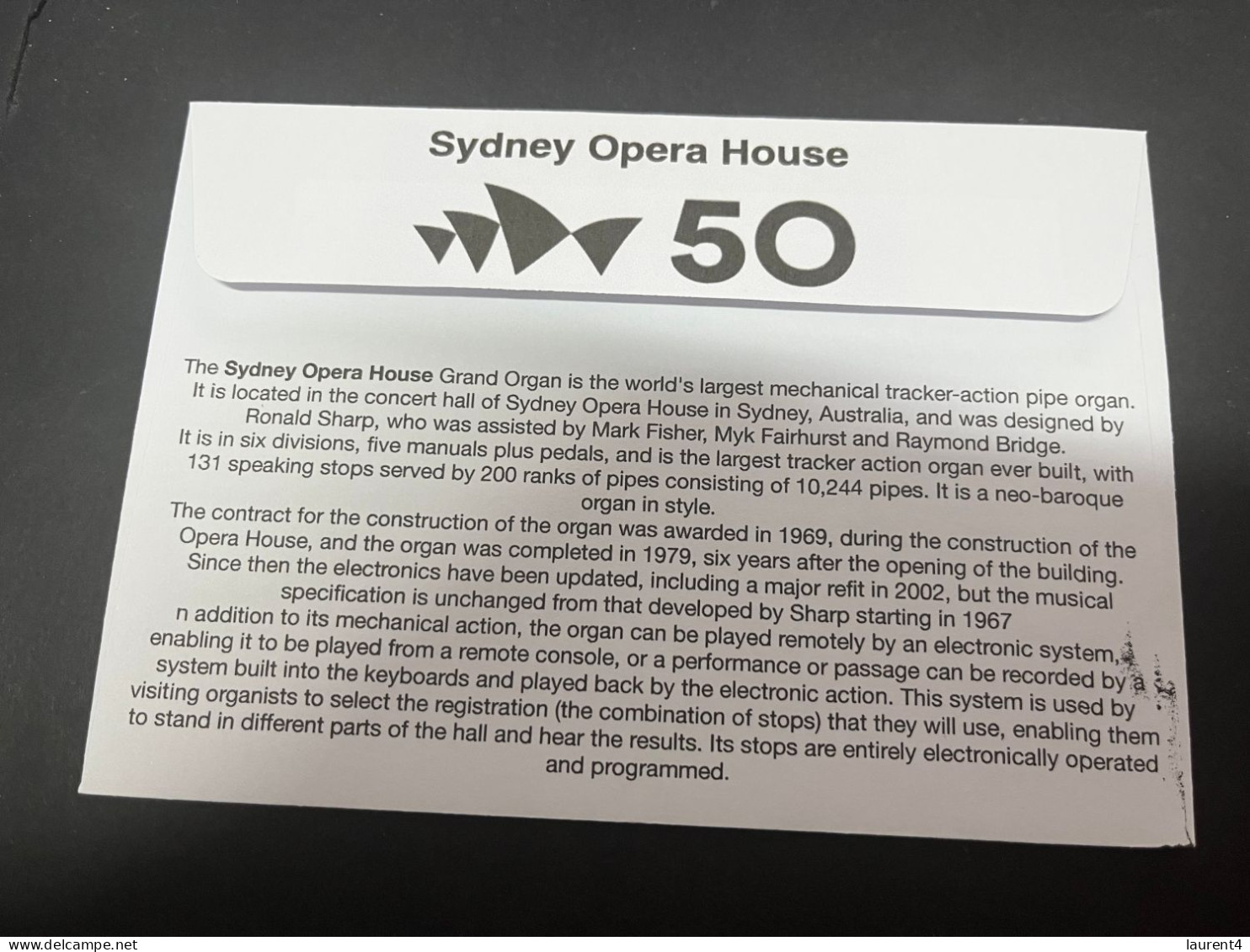 4-5-2024 (4 Z 7) Sydney Opera House 50th Anniversary (20-10-2023) With Opera House Special Stamp & P/m - Sonstige & Ohne Zuordnung