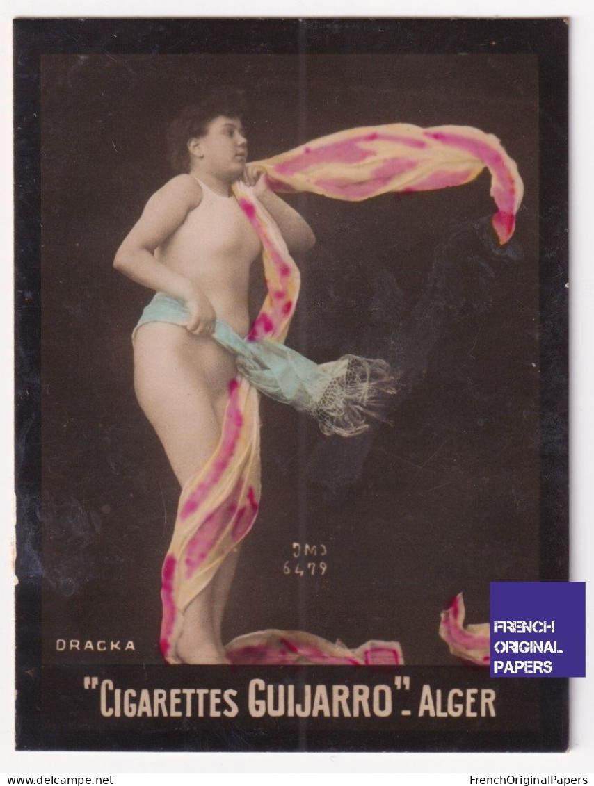 Dracka -Cigarettes Guijarro 1910 Photo Femme Sexy Lady Pin-up Woman Nue Nude Nu Seins Nus Vintage Alger Artiste A62-12 - Other Brands