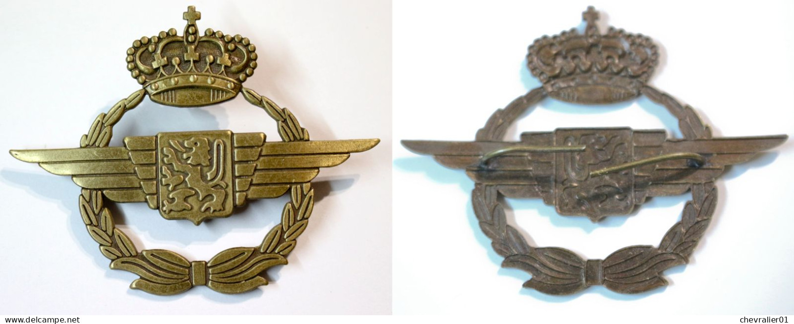Militaria-BE-Air-insigne_01_force Aérienne Belge_doré_21-02_D - Armée De L'air