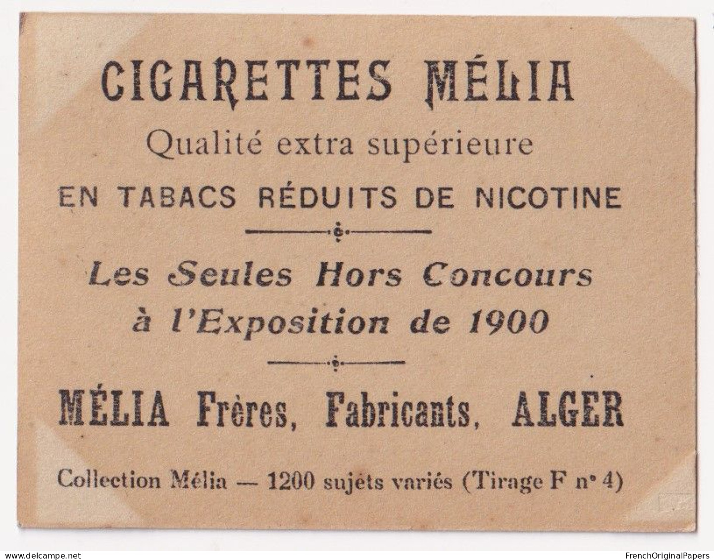 Céaly - Cigarettes Mélia 1910 Photo Femme Sexy Lady Pin-up Woman Nue Vintage Alger Artiste Cabaret érotique A62-12 - Andere Merken