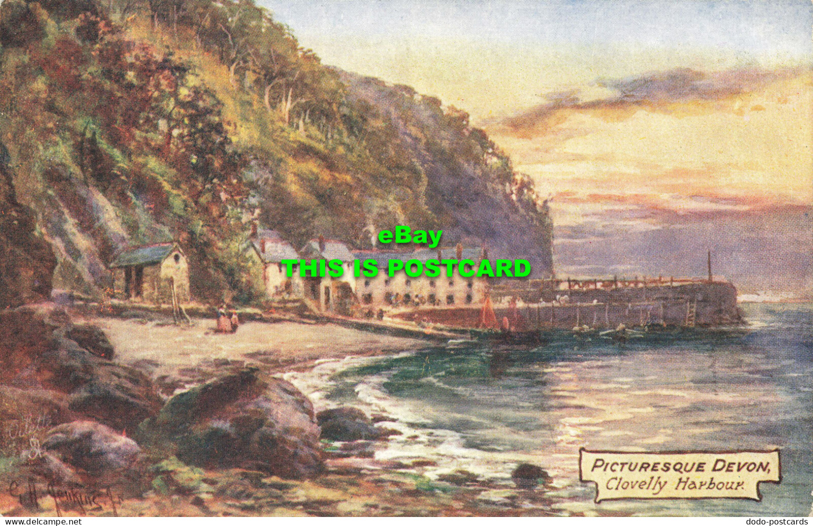 R600740 Picturesque Devon. Clovelly Harbour. Tuck. Oilette. 7776. 1909 - Mondo