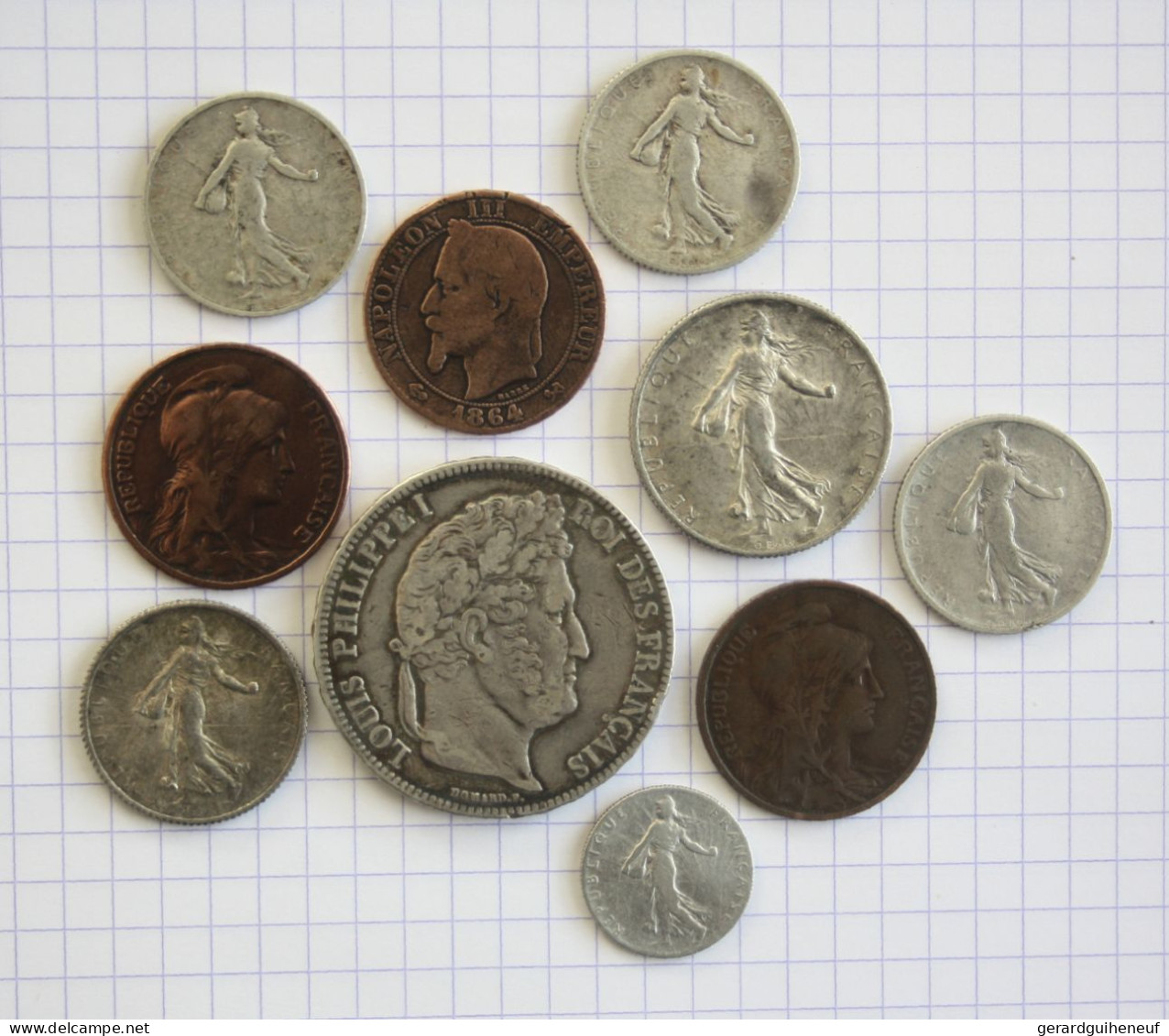 ARGENT & BRONZE : 10 Monnaies Françaises De 1837 à 1917 - Lots & Kiloware - Coins