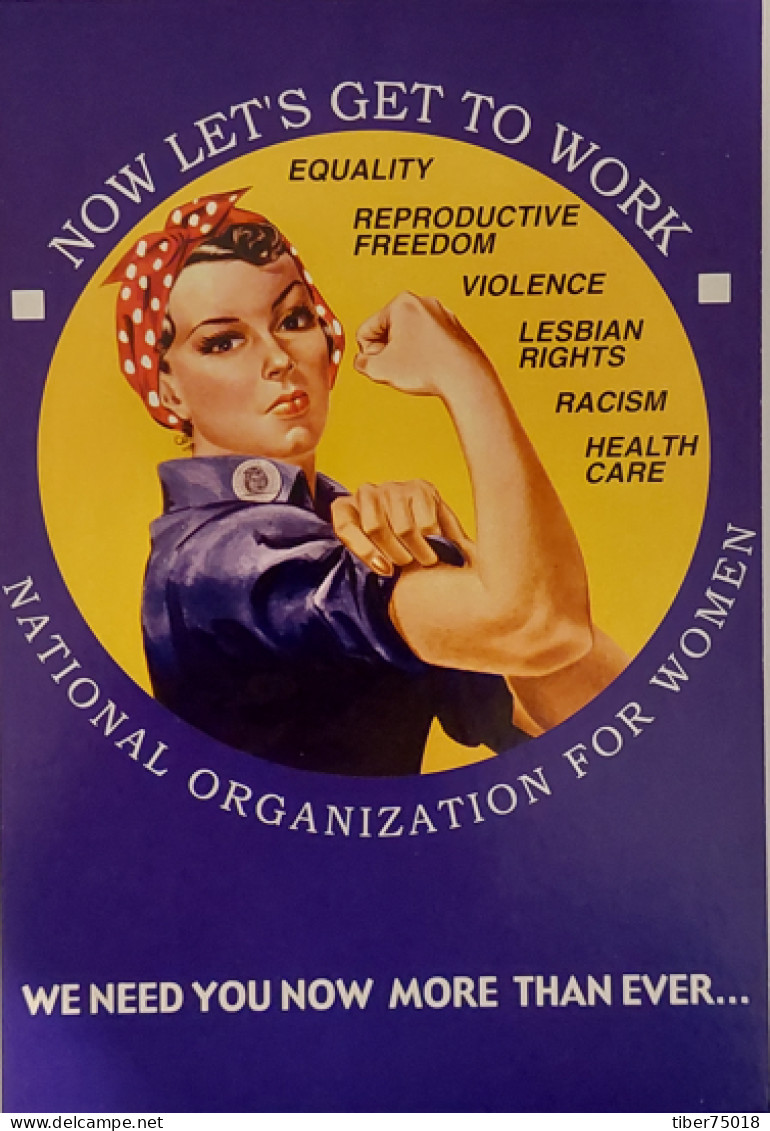 Carte Postale - Now Let's Get To Work (Now Chapter) National Organization For Women (femme Montrant Ses Muscles) - Publicité