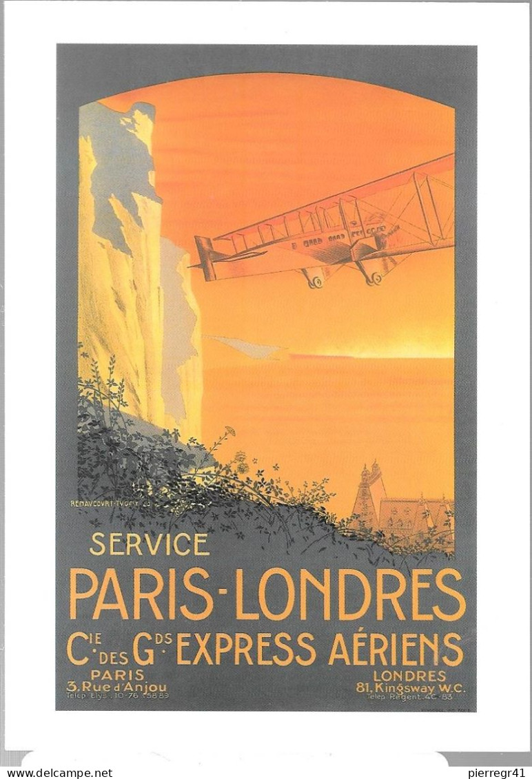 CPA-1980-AFFICHE-COPIE1920-AIR FRANCE-Cie Grands  EXPRESS Aeriens-Paris/Londres-Renaucourt Tugny-TBE - 1919-1938: Interbellum