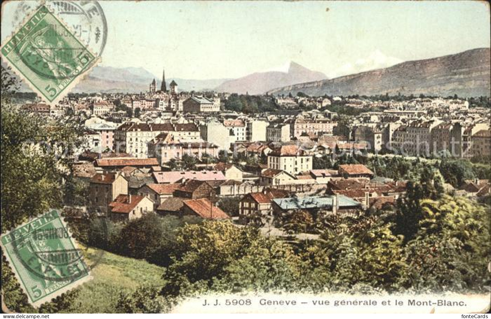 11754758 Geneve GE Vue Generale Et Le Mont Blanc Geneve - Autres & Non Classés