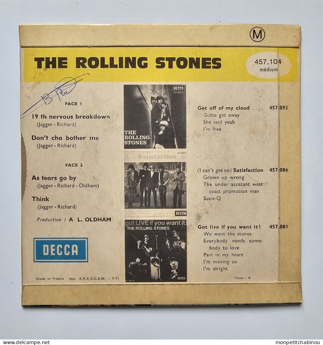 45T THE ROLLING STONES : 19th Nervous Breakdown - Altri - Inglese