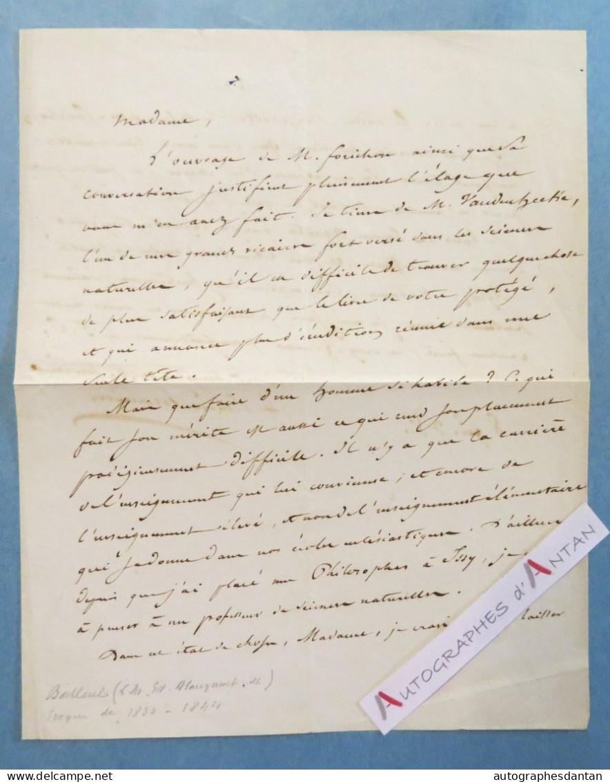 ● L.A.S 1838 Louis BLANQUART De BAILLEUL évêque De Versailles - Forichon - Issy - Lettre Autographe - Né Calais - Bishop - Other & Unclassified