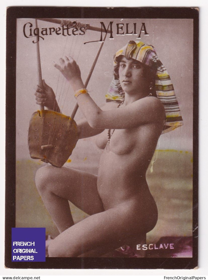 Esclave - Cigarettes Mélia 1910 Photo Femme Sexy Lady Pin-up Nue Vintage érotique Sein Nu Ethnique Alger Algérie A62-16 - Melia