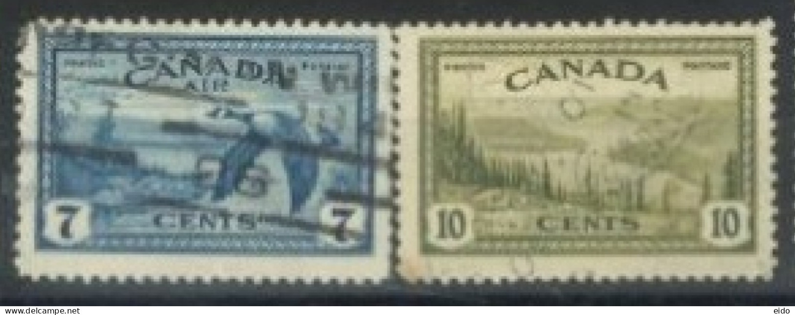 CANADA - 1946, RECONVERSION TO PEACE STAMPS SET OF 2, USED. - Usati