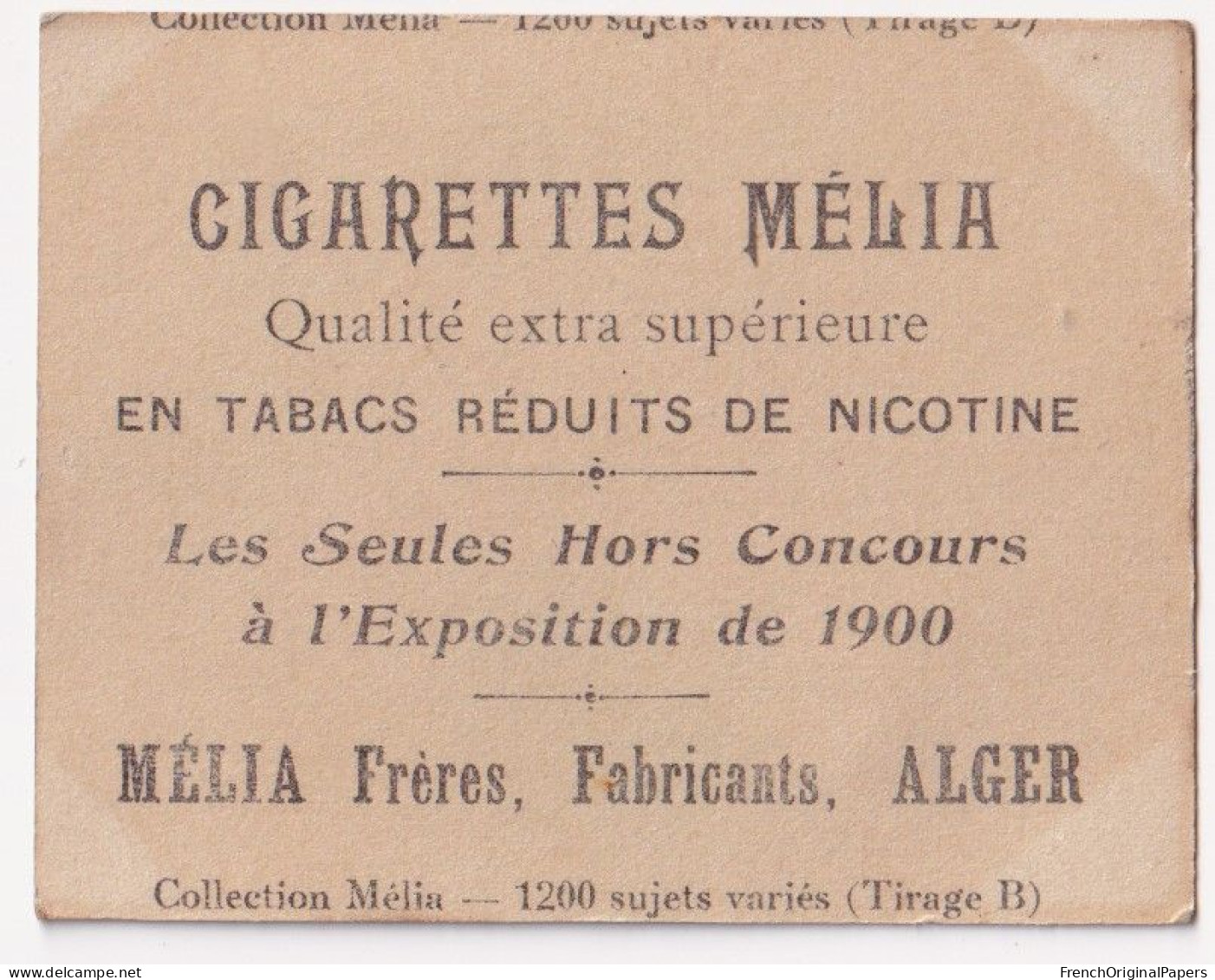 Esclave - Cigarettes Mélia 1910 Photo Femme Sexy Lady Pin-up Nue Vintage érotique Sein Nu Ethnique Alger Algérie A62-16 - Melia