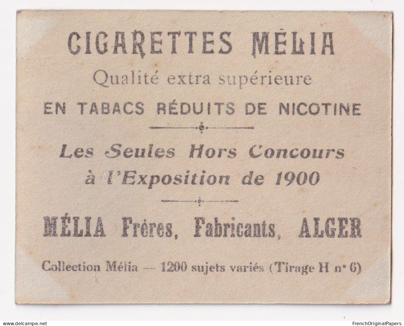 Belle Saïda -Cigarettes Mélia 1910 Photo Jeune Femme Sexy Lady Pin-up Nue Vintage érotique Sein Nu Ethnique Alger A62-17 - Melia