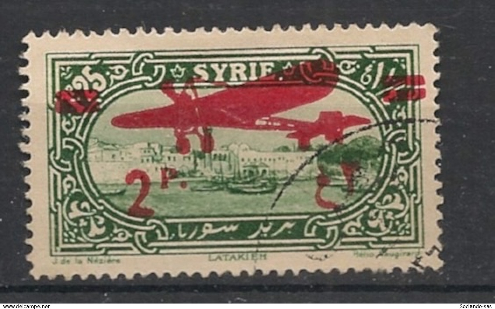 SYRIE - 1929-30 - PA N°YT. 40 - Avion 2pi Sur 1pi25 Vert - Oblitéré / Used - Usados