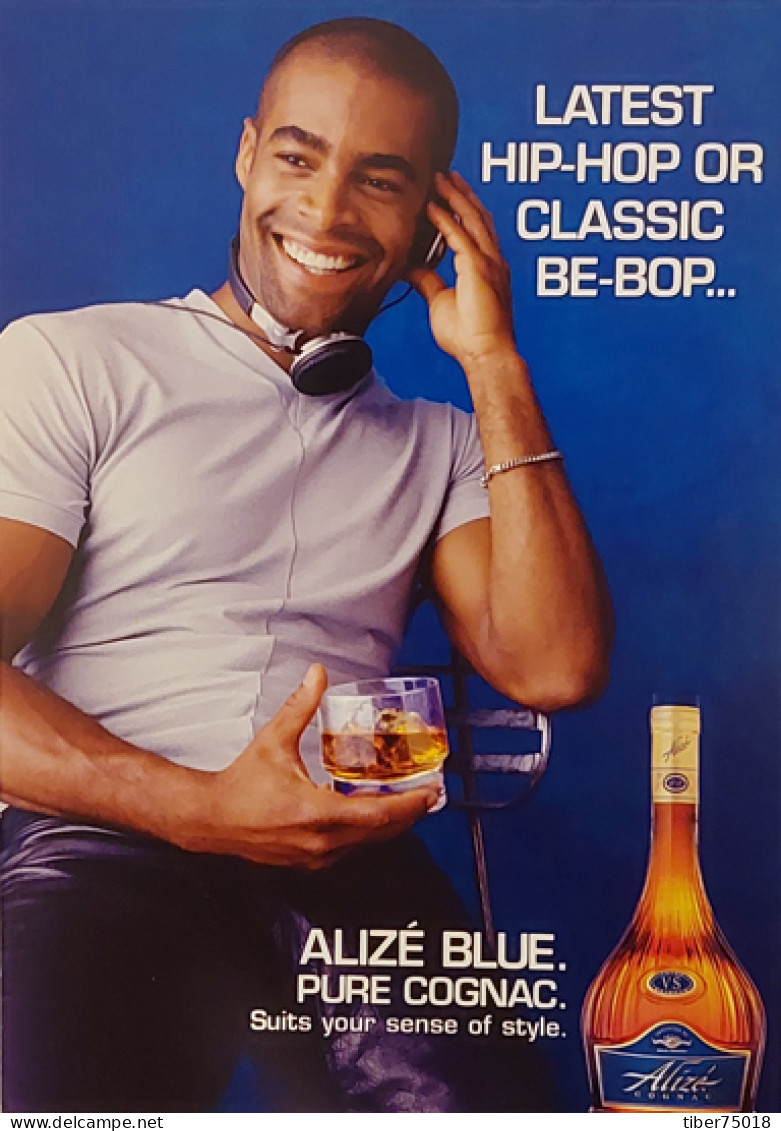 Carte Postale (Tower Records) Alizé Blue. Pure Cognac (boisson - Alcool) Latest Hip-hop Or Classic Be-bop... - Publicité