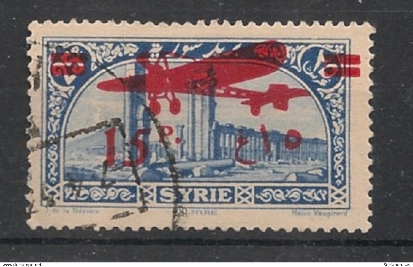 SYRIE - 1929-30 - PA N°YT. 41 - Avion 15pi Sur 25pi Bleu - Oblitéré / Used - Usados